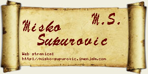 Miško Supurović vizit kartica